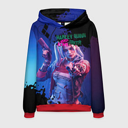 Толстовка-худи мужская Харли и Джокер love, цвет: 3D-красный
