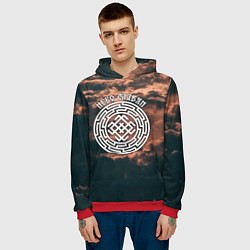 Толстовка-худи мужская Белобог - небо славян, цвет: 3D-красный — фото 2