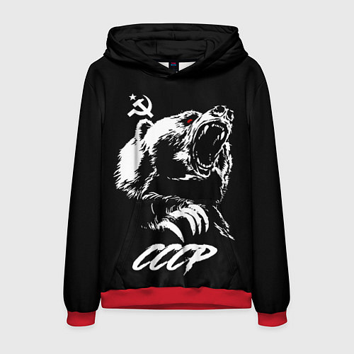 Мужская толстовка Суровый медведь из СССР / 3D-Красный – фото 1