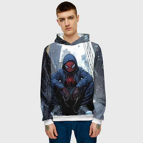 Мужская толстовка Человек-паук в кедах / 3D-Белый – фото 3