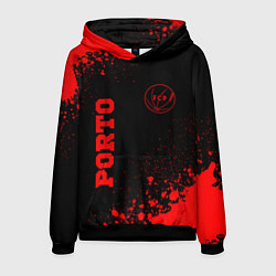 Толстовка-худи мужская Porto - red gradient вертикально, цвет: 3D-черный