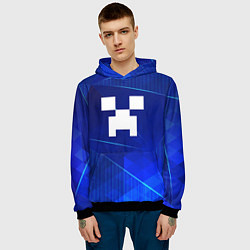 Толстовка-худи мужская Minecraft blue poly, цвет: 3D-черный — фото 2