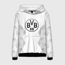 Толстовка-худи мужская Borussia white poly, цвет: 3D-черный