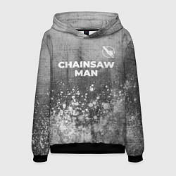 Толстовка-худи мужская Chainsaw Man - grey gradient посередине, цвет: 3D-черный