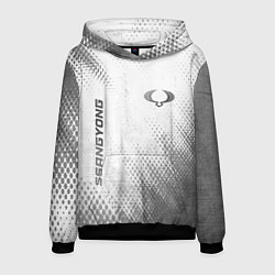 Толстовка-худи мужская SsangYong - white gradient вертикально, цвет: 3D-черный