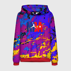 Толстовка-худи мужская NBA краски неон, цвет: 3D-красный