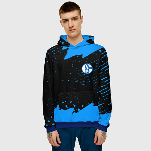 Мужская толстовка Schalke 04 fc blue color / 3D-Синий – фото 3