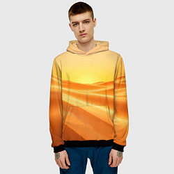 Толстовка-худи мужская Золотые пески, цвет: 3D-черный — фото 2