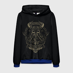 Толстовка-худи мужская Вальхалла воина - череп с топорами, цвет: 3D-синий