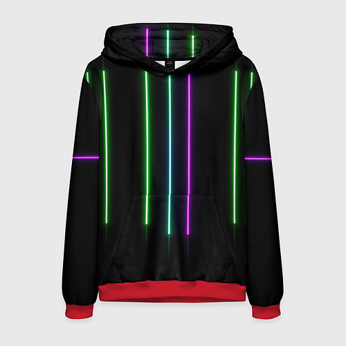 Мужская толстовка Neon stripes / 3D-Красный – фото 1