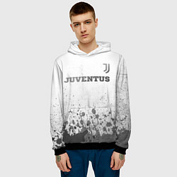 Толстовка-худи мужская Juventus - white gradient посередине, цвет: 3D-черный — фото 2