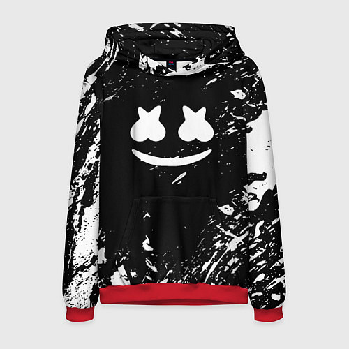 Мужская толстовка Marshmello брызги красок / 3D-Красный – фото 1