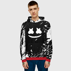 Толстовка-худи мужская Marshmello брызги красок, цвет: 3D-красный — фото 2