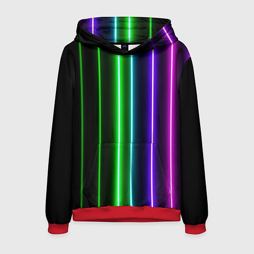 Мужская толстовка Neon lines / 3D-Красный – фото 1