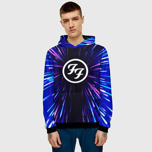 Мужская толстовка Foo Fighters neon energy / 3D-Черный – фото 3