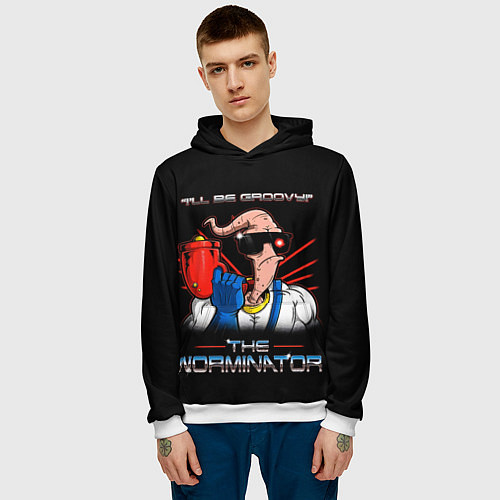 Мужская толстовка Jim - worminator / 3D-Белый – фото 3