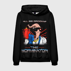 Толстовка-худи мужская Jim - worminator, цвет: 3D-черный