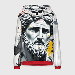 Толстовка-худи мужская Античный портрет и краска, цвет: 3D-красный