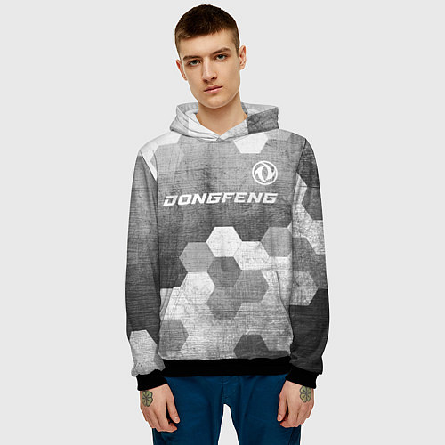 Мужская толстовка Dongfeng - grey gradient посередине / 3D-Черный – фото 3