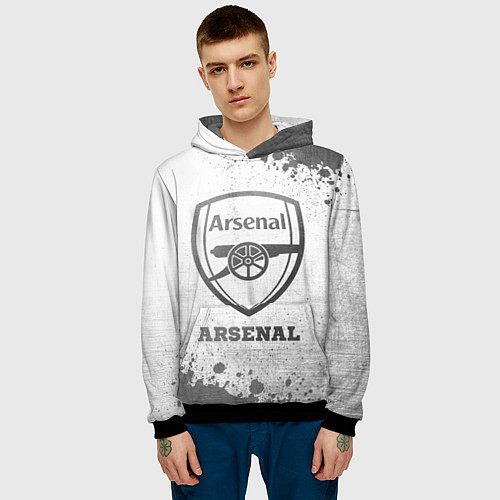 Мужская толстовка Arsenal - white gradient / 3D-Черный – фото 3