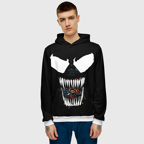 Мужская толстовка Веном жрет / 3D-Белый – фото 3