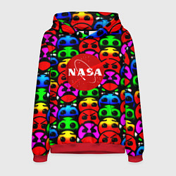 Толстовка-худи мужская NASA smile, цвет: 3D-красный