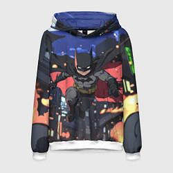 Толстовка-худи мужская Злой Бэтмен в полете, цвет: 3D-белый