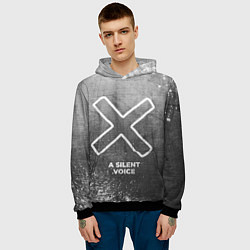 Толстовка-худи мужская A Silent Voice - grey gradient, цвет: 3D-черный — фото 2