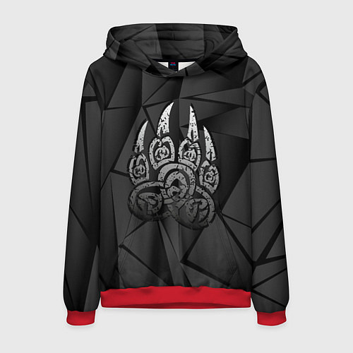 Мужская толстовка Велес лапа медведя / 3D-Красный – фото 1