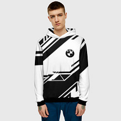 Толстовка-худи мужская BMW geometry black, цвет: 3D-черный — фото 2