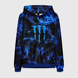 Толстовка-худи мужская Monster energy искры дымы, цвет: 3D-синий