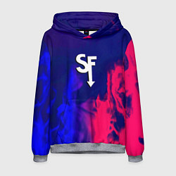 Толстовка-худи мужская Sally face neon flame, цвет: 3D-меланж