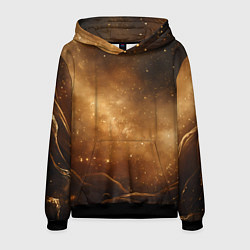 Толстовка-худи мужская Песочный фон со звездами, цвет: 3D-черный