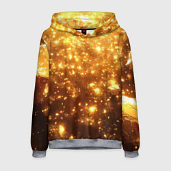 Толстовка-худи мужская Золотые блестки потертая текстура, цвет: 3D-меланж