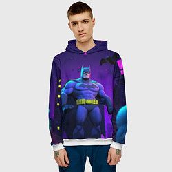 Толстовка-худи мужская Бэтмен объемная модель, цвет: 3D-белый — фото 2