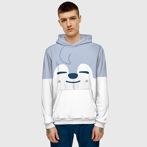 Мужская толстовка Wolf Chan skzoo / 3D-Белый – фото 3