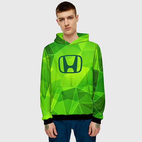 Мужская толстовка Honda green poly / 3D-Черный – фото 3