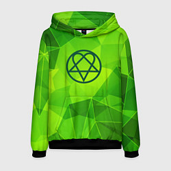 Толстовка-худи мужская HIM green poly, цвет: 3D-черный