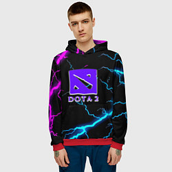 Толстовка-худи мужская Dota неоновый шторм, цвет: 3D-красный — фото 2