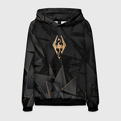 Толстовка-худи мужская Skyrim golden poly, цвет: 3D-черный