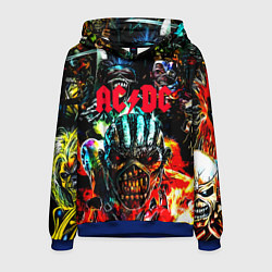 Толстовка-худи мужская ACDC рок монстры, цвет: 3D-синий