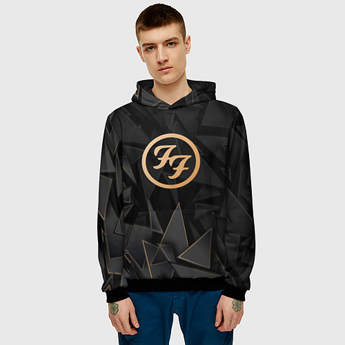 Мужская толстовка Foo Fighters golden poly / 3D-Черный – фото 3