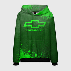 Толстовка-худи мужская Chevrolet - green gradient, цвет: 3D-черный