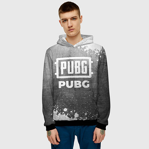 Мужская толстовка PUBG - grey gradient / 3D-Черный – фото 3