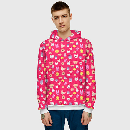Мужская толстовка Skzoo pattern pink / 3D-Белый – фото 3