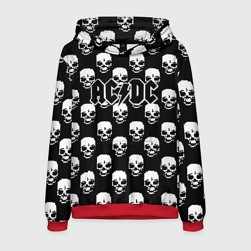 Мужская толстовка AC DC rock skull / 3D-Красный – фото 1