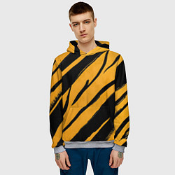 Толстовка-худи мужская Тигровый раскрас, цвет: 3D-меланж — фото 2