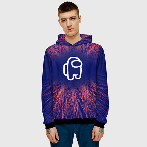 Мужская толстовка Among Us red energy / 3D-Черный – фото 3