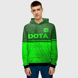 Толстовка-худи мужская Dota - green gradient посередине, цвет: 3D-черный — фото 2