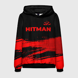 Толстовка-худи мужская Hitman - red gradient посередине, цвет: 3D-черный